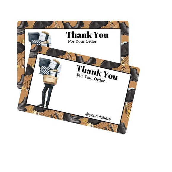 Business man Thank You Card / Small Business Packaging Insert/ Shipping Supplies - Picture 3 of 8